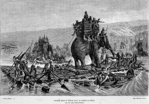Hannibal überquert die Rhone nach Italien (218 v. Chr.) - in „Frankreich und die Franzosen durch die Jahrhunderte“