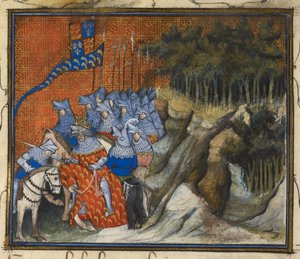 König Richard II. schlägt Heinrich von Monmouth während des Irlandfeldzugs zum Ritter, aus dem Buch der Gefangennahme und des Todes von König Richard II.