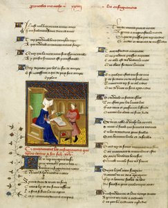 Harley 4431, f.261v Christine de Pisan und ihr Sohn, Illustration aus 