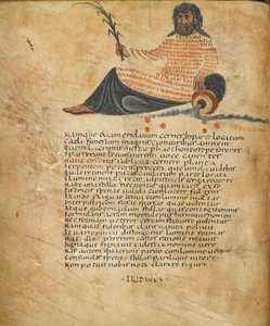 Illustration des Sternbildes Eridanus und Text, ca. 820-40 von French School