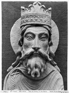 Kopf von Chlodwig I., aus der Kirche Notre-Dame von Corbeil (Gipsabguss) (Detail)