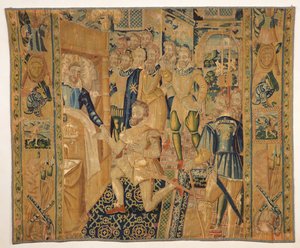 Heinrich III. (1551-89) de Valois übergibt die Insignien der Macht an Heinrich III. (1553-1610) de Bourbon