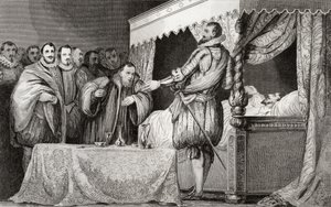 Heinrich III. (1551-89) ernennt Bearnais (1553-1610) zu seinem Nachfolger, aus 