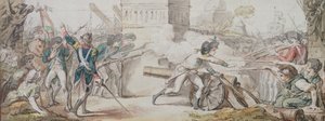 Heroischer Tod von Desilles bei dem Versuch, die Schlacht während der Meuterei von Nancy am 31. August 1790 zu stoppen