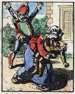 Geschichte von Dr. Pulcinella (Polichinelle). Holzschnitt von Imaging Pellerin - Epinal, sp. Ende des 19. Jahrhunderts von French School
