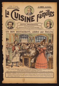 Honoré de Balzac beim Essen im Flicoteaux, Restaurant in Paris von French School