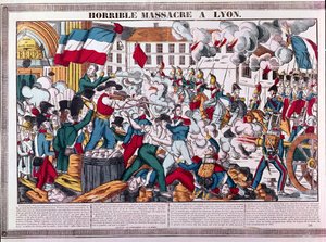 Schreckliches Massaker in Lyon, 9. April 1834 von French School