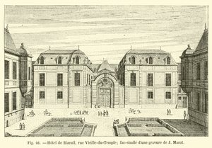Hotel de Bizeuil, Rue Vieille-du-Temple (Faksimile einer Gravur von J. Marot) von French School