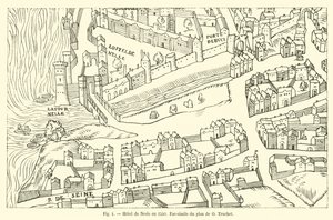Hotel de Nesle im Jahr 1550, Faksimile des Plans von O Truchet von French School