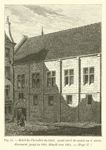 Hotel du Chevalier du Guet, das bis 1860 als Rathaus des 4. Arrondissements diente, abgerissen um 1864 von French School