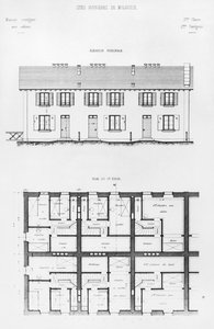 Wohnsiedlung in Mulhouse, spätes 19. Jahrhundert