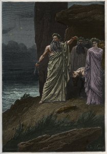 Menschenopfer durch die Druiden nach Alphonse de Neuville - Druiden opfern Menschen - Gravur aus „L