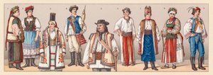 Ungarisches und kroatisches Kostüm von French School