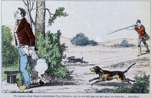 Jagdunfall - Bild von Epinal: „Die Jagd“, n.d., um 1900