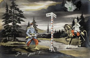 Ich bin bereit, Postkarte aus dem Ersten Weltkrieg, 1914 von French School