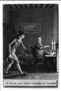Ich kämpfe nicht wie ein Wahnsinniger Illustration aus „Julie oder Die neue Heloise“ von Jean Jacques Rousseau (1712-1788) 1780 von French School