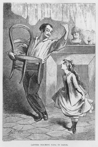Illustration für Der Totschläger, ein realistischer Roman von Emile Zola (Gravur) von French School