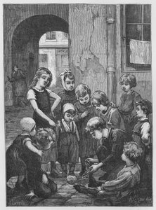 Illustration für Der Totschläger, ein realistischer Roman von Emile Zola (Gravur) von French School