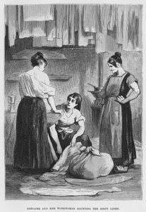 Illustration für Der Totschläger, ein realistischer Roman von Emile Zola (Gravur)