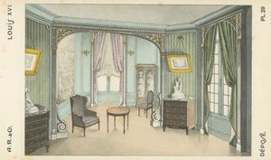 Illustration aus dem Innenarchitektur-Produktkatalog von A R & Cie, Frankreich von French School