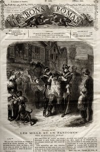Illustration aus dem Roman „Die Tausend und ein Phantom“ von Alexandre Dumas père, erschienen in „Die guten Romane“ vom 28.03.1865 von French School