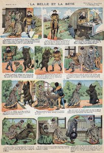 Illustration des Märchens „Die Schöne und das Biest“. Gravur der Quinn-Bilder, um 1890.