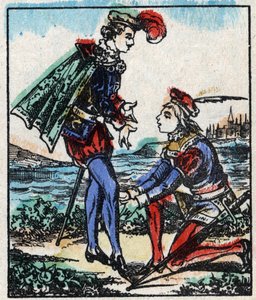 Illustration zu dem Märchen „Die Abenteuer von Groß Flandrin“. Holzstich von Imaging Pellerin - Epinal, sd. Ende des 19. Jahrhunderts. von French School