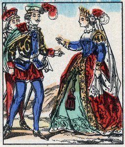 Illustration der Geschichte „Die Abenteuer von Grand Flandrin“. Holzstich aus Imaging Pellerin - Epinal, sp. 19. Jahrhundert.