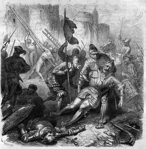 Schlacht gegen Heinrich IV. des Heiligen Römischen Reiches am 14. Oktober von French School