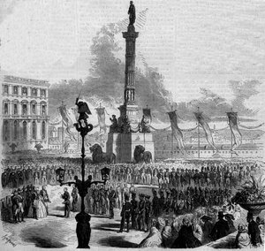 Einweihung der Kongresssäule (1850-1859). Brüssel, Belgien.