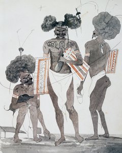 Einwohner von Port Dori, Aquarell von Jules-Louis Lejeune, basierend auf Voyage around world