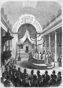 Einsetzung des Oberrabbiners der Konskription von Bordeaux in der Synagoge der Stadt, 1864
