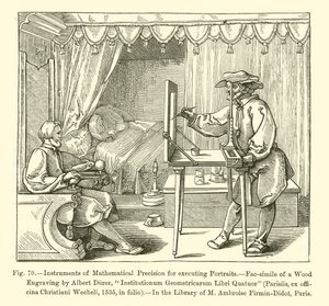 Instrumente mathematischer Präzision zur Ausführung von Porträts (Gravur)