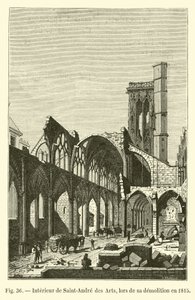 Innenraum von Saint-Andre des Arts, bei seinem Abriss, 1815 von French School