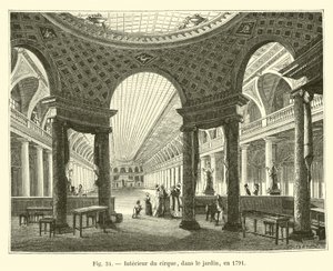 Innenansicht des Zirkus, im Garten, 1791 von French School