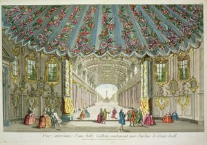 Innenraum einer Galerie, die zu den Vauxhall Gardens führt