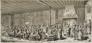 Innenraum eines Kabaretts „Ramponaux“, 18. Jahrhundert