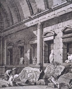 Innenansicht des Tempels der Diana, Nimes, aus Antiquités de la France: Vol I, Monuments de Nimes