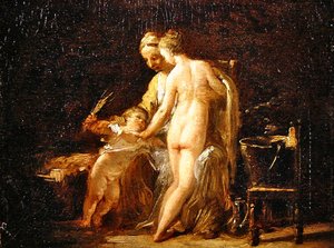 Innenraum mit einer Dame bei ihrem Bad, ca. 1800