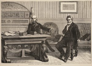 Interview zwischen Graf Bismarck und M. Jules Favre, September 1870, Illustration aus Cassells Geschichte des Krieges zwischen Frankreich und Deutschland, 1870-1871