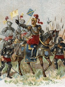 Italienische Kriege: Ludwig XII. (1462-1515), König von Frankreich, in der Schlacht von Agnadel (Mailand) in Italien am 14. Mai 1509. Chromolithographie von French School