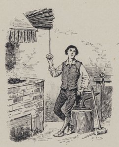 Italienischer Komponist Gioachino Rossini als Junge (Gravur)