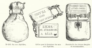 Gegenstände, die vom französischen Postdienst verwendet werden von French School