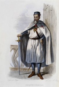 Jacques de Molai (oder Molay), letzter Großmeister des Templerordens (1243-1314) - in „Le Plutarque français“, Hrsg. Mennechet