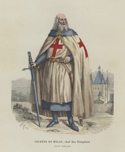 Jacques de Molay, letzter Großmeister der Tempelritter, 14. Jahrhundert von French School