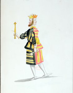 Janus-Kostüm für das Ballet de la Nuit von Jean-Baptiste Lully (1632-87), getanzt von Ludwig XIV., 23. Februar 1653 von French School