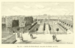 Garten des Palais-Royal, Blick vom Palast, im Jahr 1774