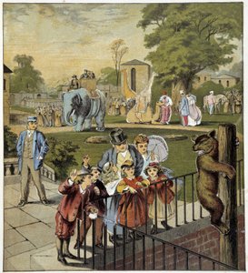 Zoologischer Garten - in „Laden der kleinen Kinder: in den Ferien“, ed. Hachette, n.d., um 1900 von French School