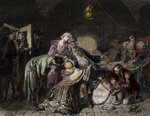 Jean Calas, calvinistischer Kaufmann, des Mordes beschuldigt