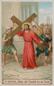 Jesus trägt sein Kreuz. Die zweite Station des Kreuzwegs von French School